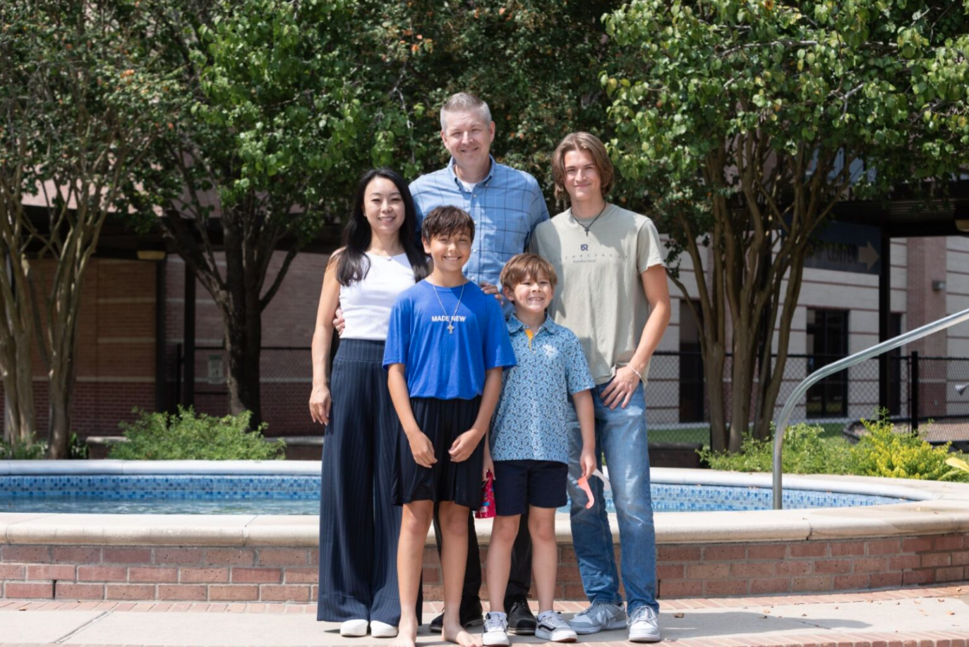 Person with hands in water