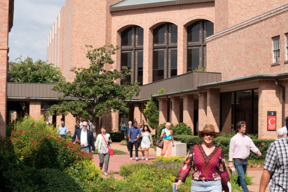 Hand painted lake with trees